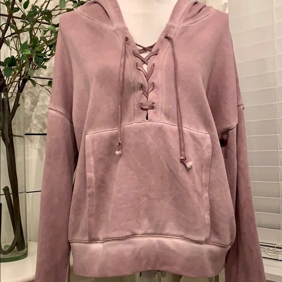 💕Super Cute American Eagle Lace-Up Hoodie - Sz: M - Picture 2 of 8